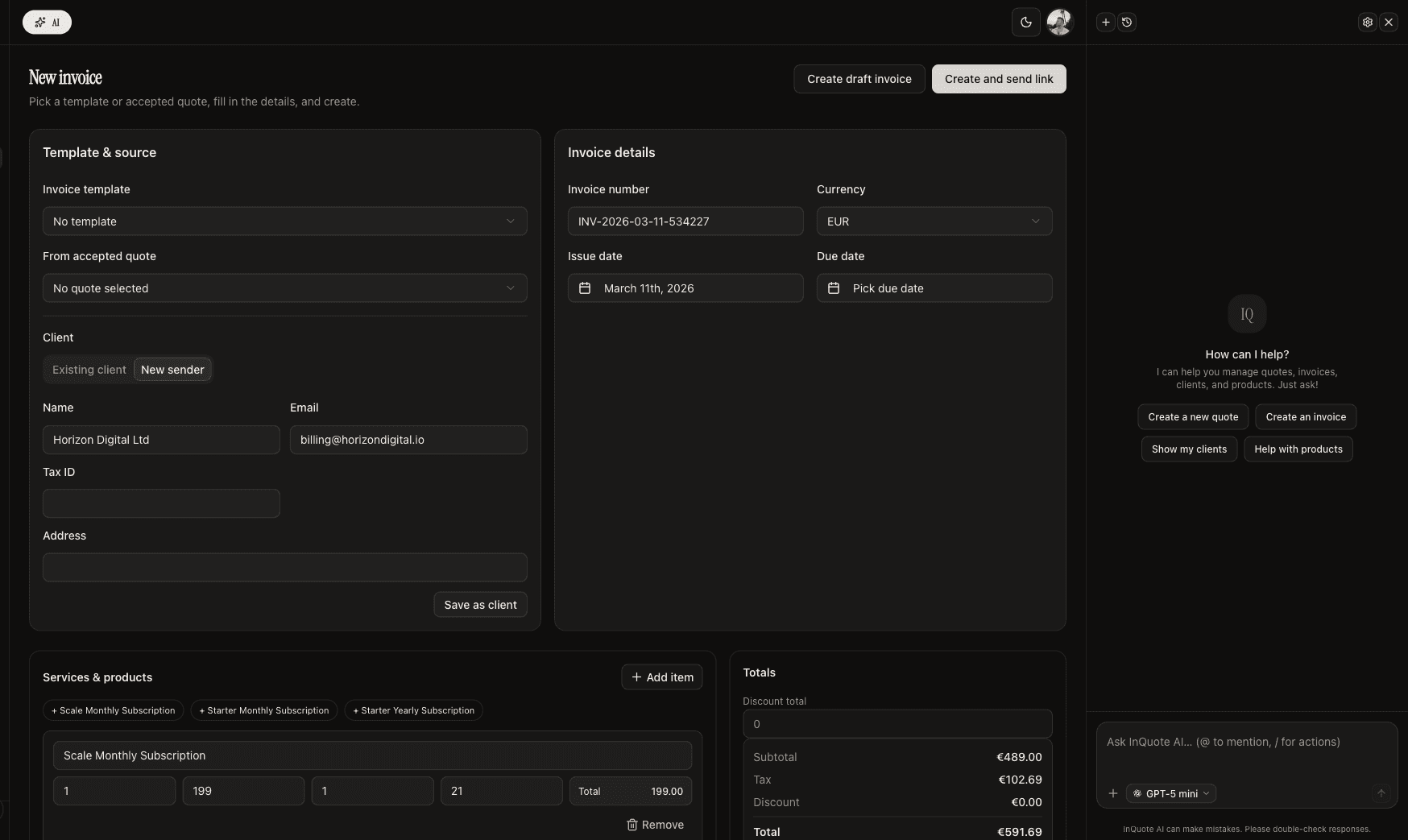 Turn approved work into invoices